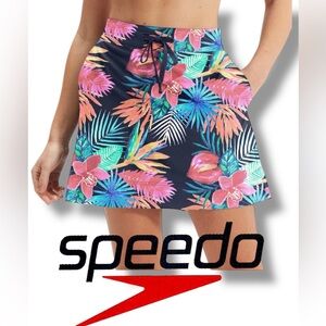 Speedo WOVEN SKORT Floral Print Pull On Womens Size Large